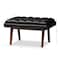 Baxton Studio Annetha Black Upholstered Walnut Finished Wood Ottoman 144-7934 - alternate 4
